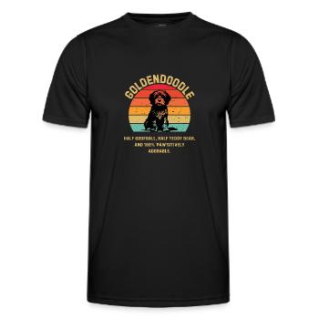Goldendoodle Retro Sunset - Men's Functional T-Shirt - black - Front - AI Model Male 178 dark (178cm)