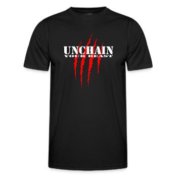 UNCHAIN YOUR BEAST 2 red - Männer Funktions-T-Shirt - Schwarz - Vorne - AI Model Male 178 dark (178cm)