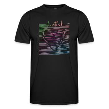 Heartbeat - Männer Funktions-T-Shirt - Schwarz - Vorne - AI Model Male 178 dark (178cm)