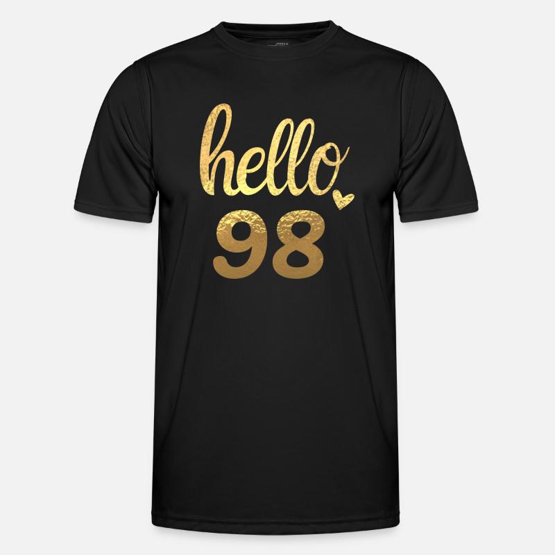 Hello 98 gold - Men's Functional T-Shirt - black