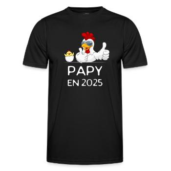 Papa en 2025 - T-shirt sport Homme - noir - Devant - AI Model Male 178 dark (178cm)