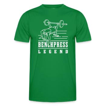 Banc d'entraînement Benchpress Lifting Gym - T-shirt sport Homme - vert - Devant - AI Model Male 178 dark (178cm)