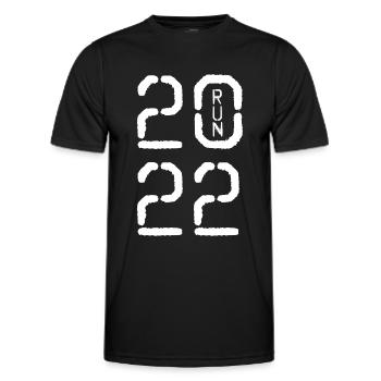 2022 run white - Männer Funktions-T-Shirt - Schwarz - Vorne - AI Model Male 178 dark (178cm)