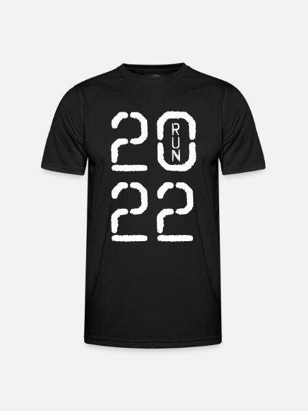 2022 run white - Men's Functional T-Shirt - black
