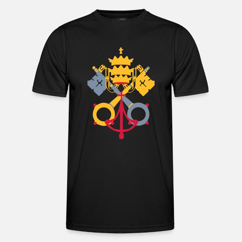 drapeau_vatican2 - Männer Funktions-T-Shirt - Schwarz