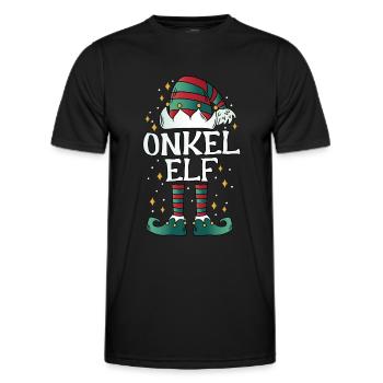 Onkel Elf Weihnachten Weihnachtsgeschenk - Männer Funktions-T-Shirt - Schwarz - Vorne - AI Model Male 178 dark (178cm)