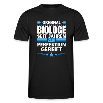 Biologist matured to perfection - Men's Functional T-Shirt - black - Front - AI Model Male 178 dark (178cm)