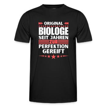 Biologist matured to perfection - Men's Functional T-Shirt - black - Front - AI Model Male 178 dark (178cm)