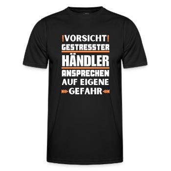 Gestresster Händler nicht ansprechen! - Männer Funktions-T-Shirt - Schwarz - Vorne - AI Model Male 178 dark (178cm)