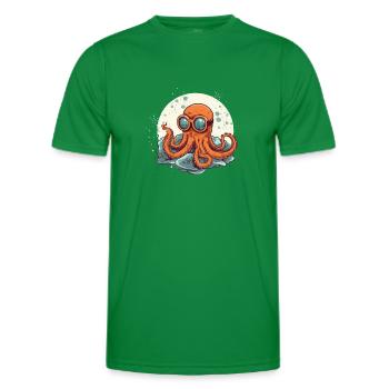 Poulpe comique ringard avec lunettes - T-shirt sport Homme - vert - Devant - AI Model Male 178 dark (178cm)