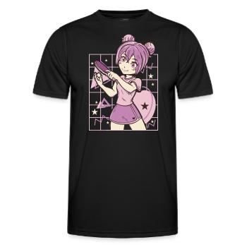 Ping Pong Outfit Tischtennisschläger Pingpong - Männer Funktions-T-Shirt - Schwarz - Vorne - AI Model Male 178 dark (178cm)