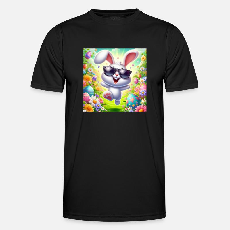 Fröhlicher Osterhase Männer Funktions-T-Shirt