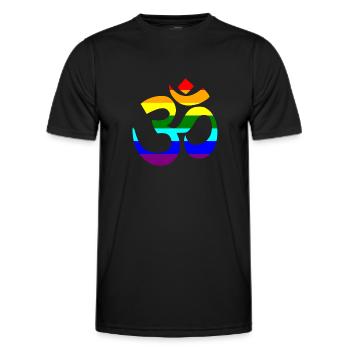 Regenbogen Om Zeichen - Männer Funktions-T-Shirt - Schwarz - Vorne - AI Model Male 178 dark (178cm)