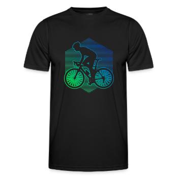 Road Cycling Road Bike Road Bike Men's Road Bike - Men's Functional T-Shirt - black - Front - AI Model Male 178 dark (178cm)
