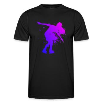 Roller Skating Roller Skating Women's Roller Skating - Men's Functional T-Shirt - black - Front - AI Model Male 178 dark (178cm)