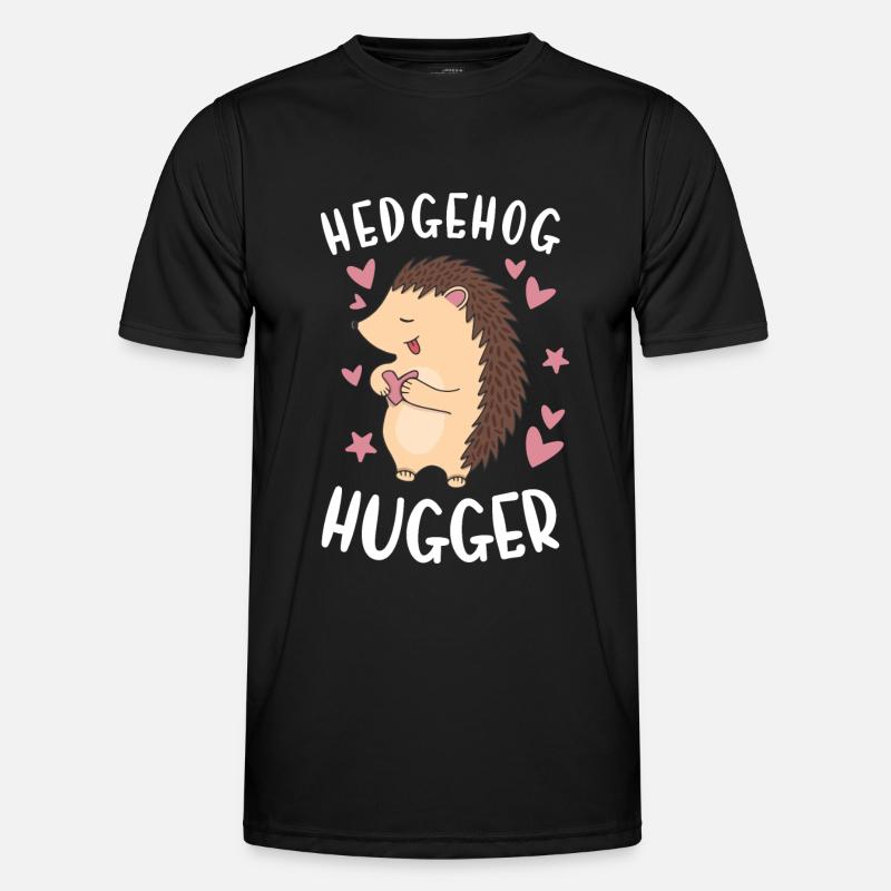 Hedgie Hedgehog Hugger Hedgehog - Men's Functional T-Shirt - black