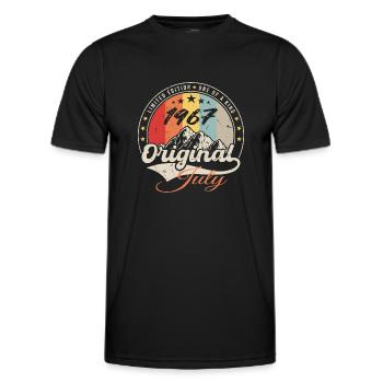 1967 Juli - Geburtstagsgeschenk 1967 Juli - Männer Funktions-T-Shirt - Schwarz - Vorne - AI Model Male 178 dark (178cm)
