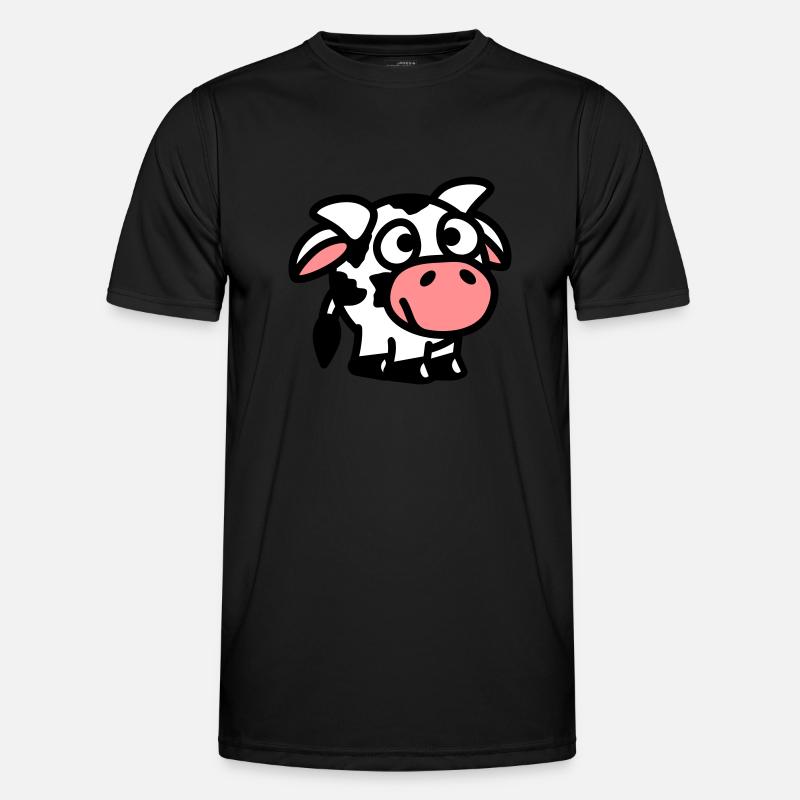 smiley_cow_3c - Men's Functional T-Shirt - black