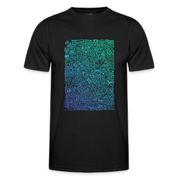 Doodle Paragliders dégradé de couleurs - T-shirt sport Homme - noir - Devant - AI Model Male 178 dark (178cm)