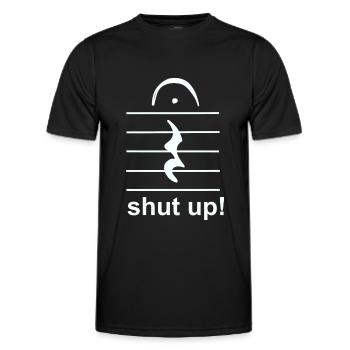 schweige Musik Pause - Männer Funktions-T-Shirt - Schwarz - Vorne - AI Model Male 178 dark (178cm)