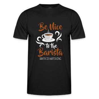 Espresso Cappuccino Travail - T-shirt sport Homme - noir - Devant - AI Model Male 178 dark (178cm)