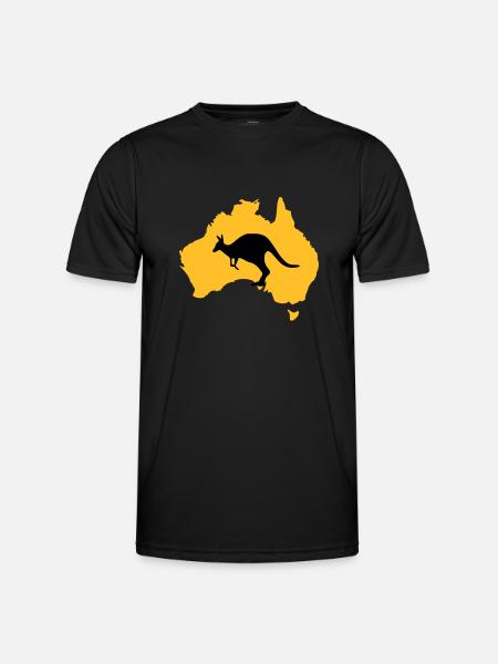 Australien - Männer Funktions-T-Shirt - Schwarz