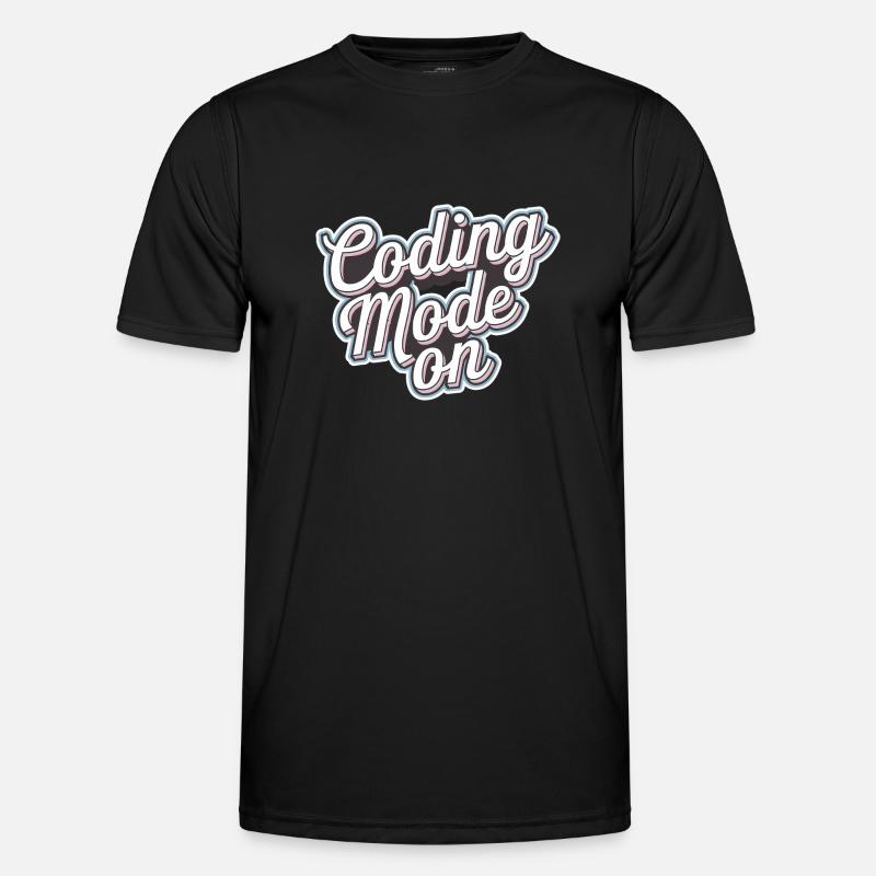 Coding Mode On 16 - Männer Funktions-T-Shirt - Schwarz