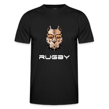 rugby rugby à XV rugby club rugby à XV - T-shirt sport Homme - noir - Devant - AI Model Male 178 dark (178cm)