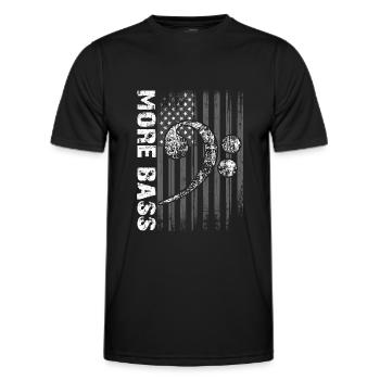 Grande clé à basse sur le drapeau - T-shirt sport Homme - noir - Devant - AI Model Male 178 dark (178cm)