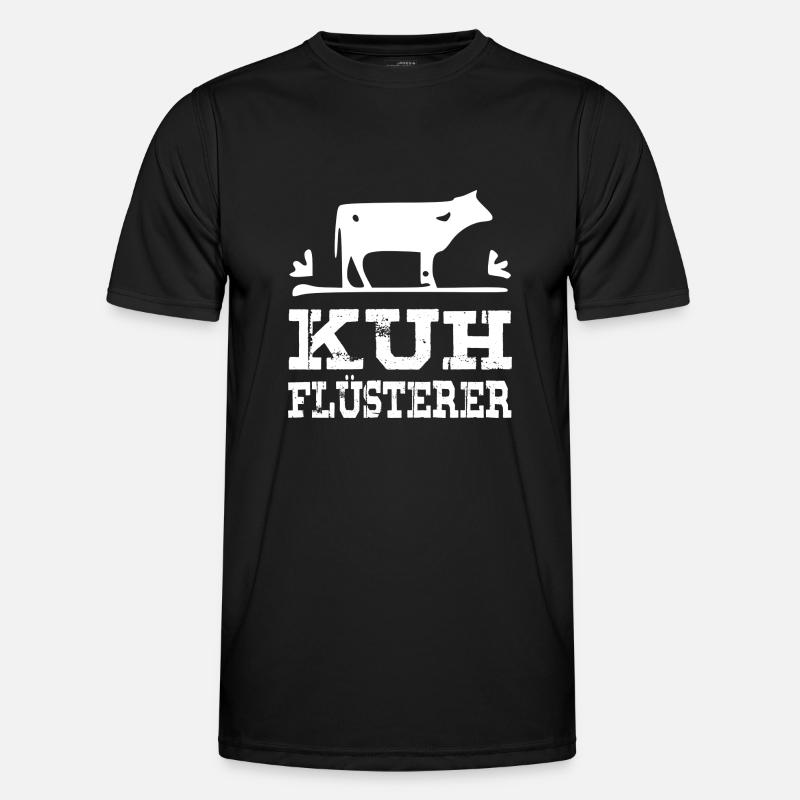 Kuh Flüsterer - weiss - Männer Funktions-T-Shirt - Schwarz