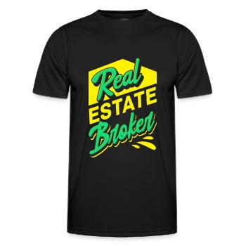 Agent immobilier Agent immobilier Courtier immobilier - T-shirt sport Homme - noir - Devant - AI Model Male 178 dark (178cm)
