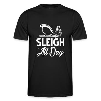 Sleigh All Day - Men's Functional T-Shirt - black - Front - AI Model Male 178 dark (178cm)
