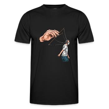 Anti Mask Duty Marionette Face Mask - Männer Funktions-T-Shirt - Schwarz - Vorne - AI Model Male 178 dark (178cm)