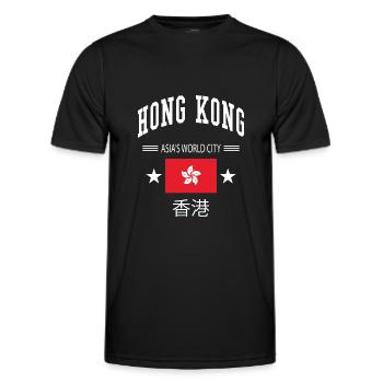Hong Kong - T-shirt sport Homme - noir - Devant - AI Model Male 178 dark (178cm)