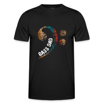 Papa spielt Bass Papa ist Bassist - Männer Funktions-T-Shirt - Schwarz - Vorne - AI Model Male 178 dark (178cm)