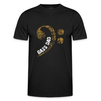Papa plays bass Papa is bass player - Men's Functional T-Shirt - black - Front - AI Model Male 178 dark (178cm)