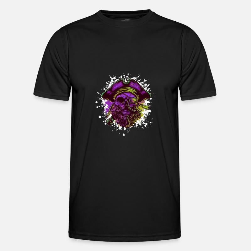 Pirate Skull Captain - Men's Functional T-Shirt - black