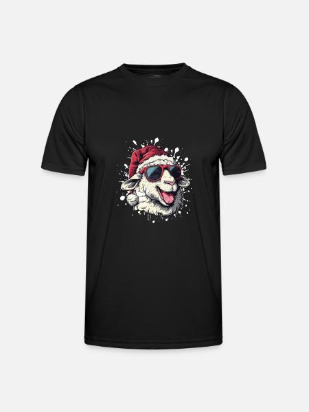 Sheep Christmas Funny - Men's Functional T-Shirt - black