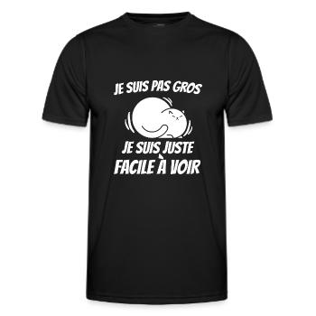 facile à voir - T-shirt sport Homme - noir - Devant - AI Model Male 178 dark (178cm)