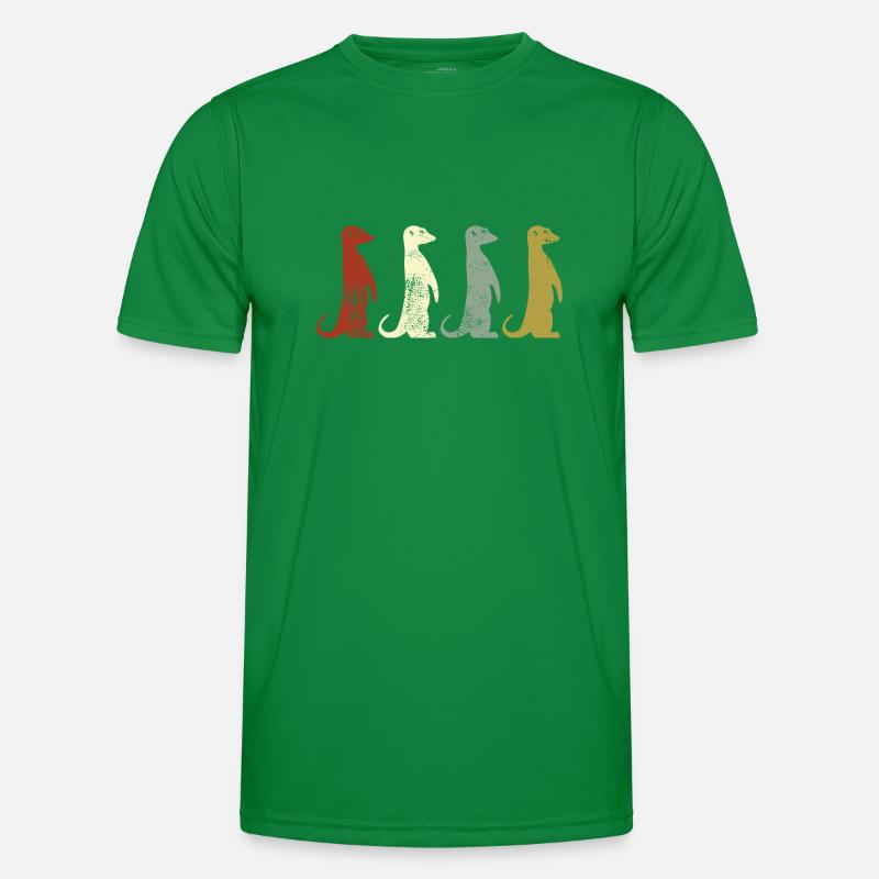 Erdmännchen Retro Style Geschenk Männer Funktions-T-Shirt