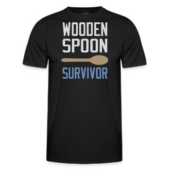 Wooden Spoon Survivor - Men's Functional T-Shirt - black - Front - AI Model Male 178 dark (178cm)