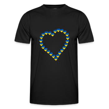 Ukraine Cœur Coeur - T-shirt sport Homme - noir - Devant - AI Model Male 178 dark (178cm)