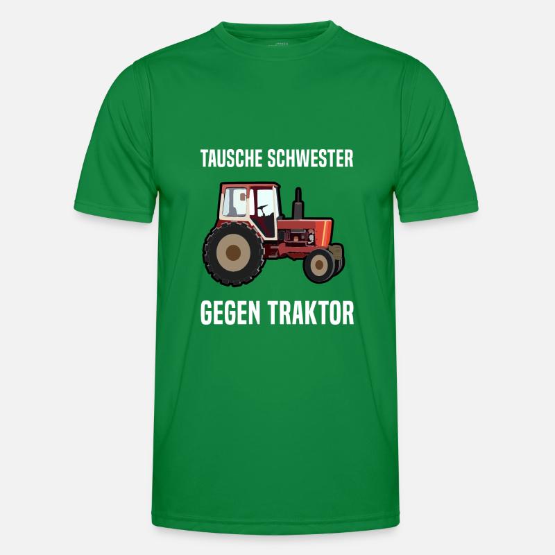 Tausche Schwester gegen Traktor Männer Funktions-T-Shirt