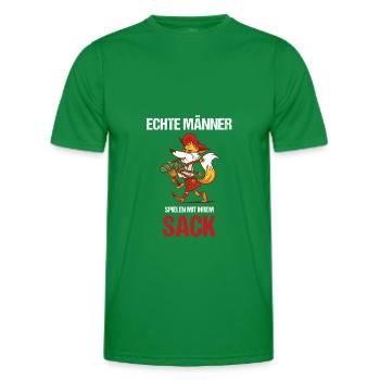 Echte Männer Spielen Sack Dudelsack Sackpfeife - Männer Funktions-T-Shirt - Kelly Green - Vorne - AI Model Male 178 dark (178cm)