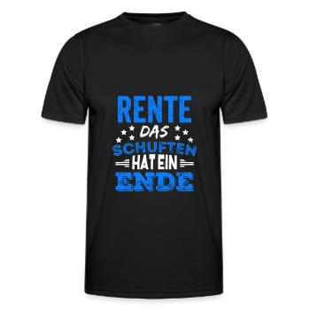 Rente Das Schuften hat ein Ende Rentner Pension - Männer Funktions-T-Shirt - Schwarz - Vorne - AI Model Male 178 dark (178cm)