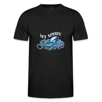 Oktopus Oktopode Krake aus der Tiefsee - Männer Funktions-T-Shirt - Schwarz - Vorne - AI Model Male 178 dark (178cm)