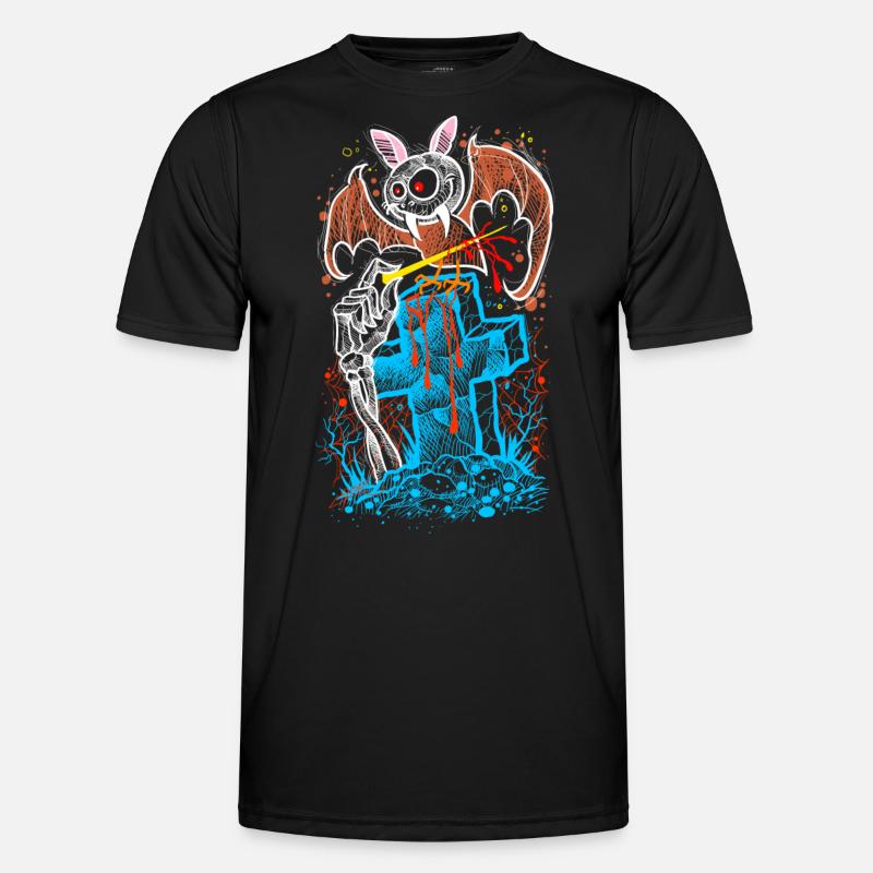 Fledermaus Gothic Halloween - Männer Funktions-T-Shirt - Schwarz