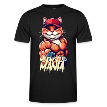 Miau-Manie - Männer Funktions-T-Shirt - Schwarz - Vorne - AI Model Male 178 dark (178cm)