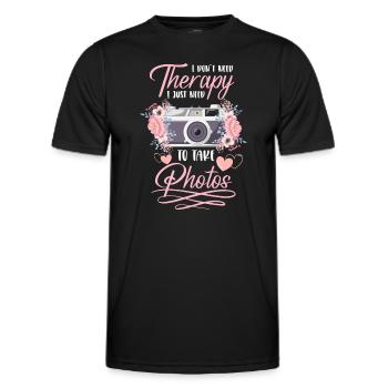 Kamera Fotografin Fantasie Fotoshooting - Männer Funktions-T-Shirt - Schwarz - Vorne - AI Model Male 178 dark (178cm)