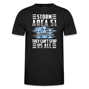 UFO Funny Extraterrestrial Planet - Men's Functional T-Shirt - black - Front - AI Model Male 178 dark (178cm)